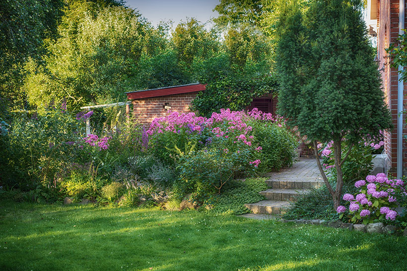 a beautiful vibrant home landscape